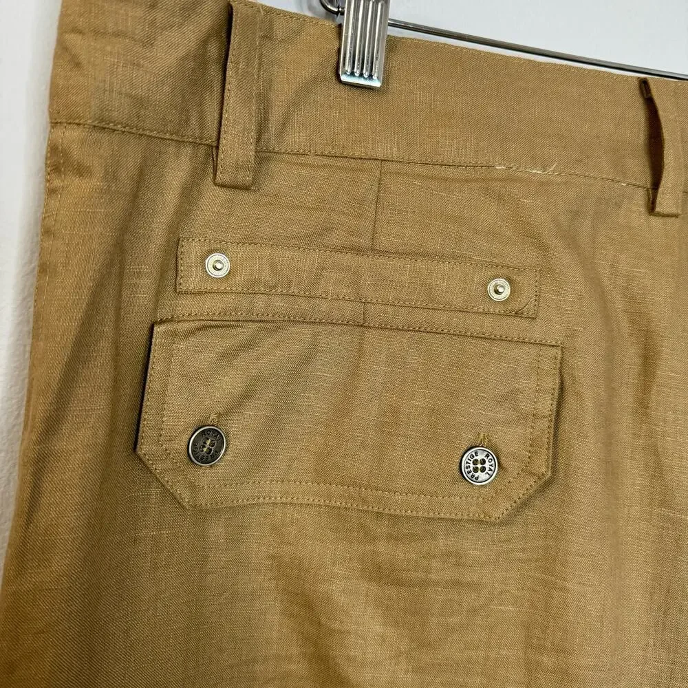 Royal Prestige Linen Pant Cargo Packet Straight Leg  Summer Vacation Sz 40